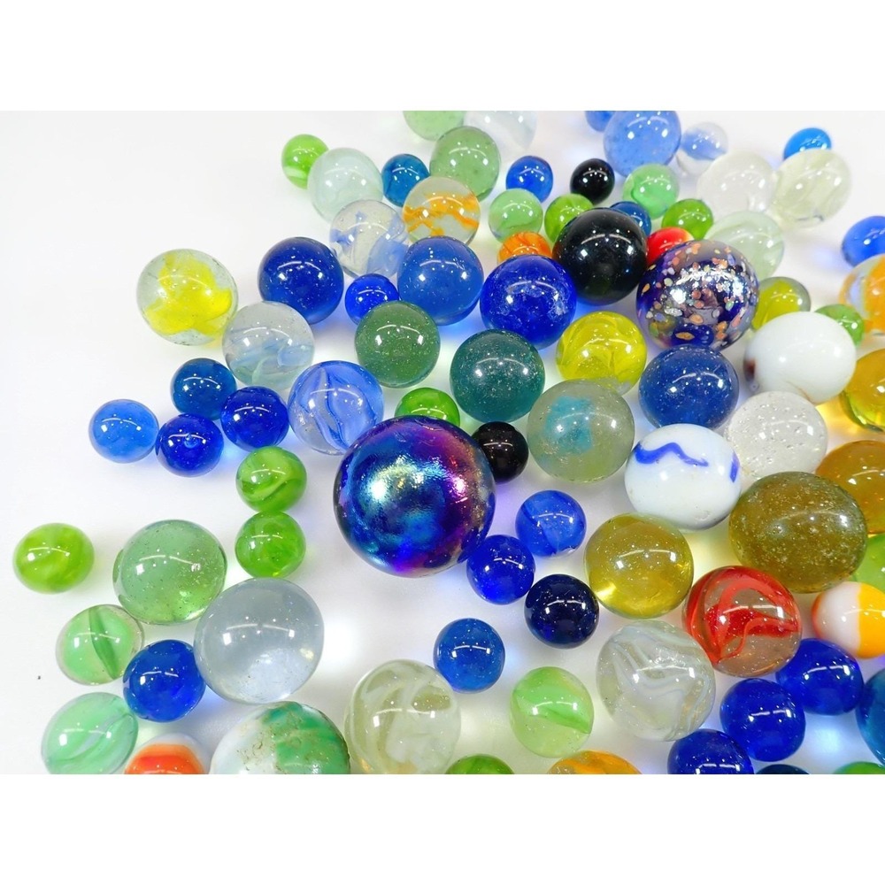 Vintage‎ Glass Marbles Lot Mixed Colors Sizes Swirls Cat Eyes 114 Pcs - Picture 5 of 15